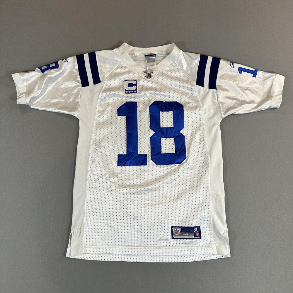 Indianapolis Colts Jersey Youth Boys XL White NFL Football Peyton Manning Reebok